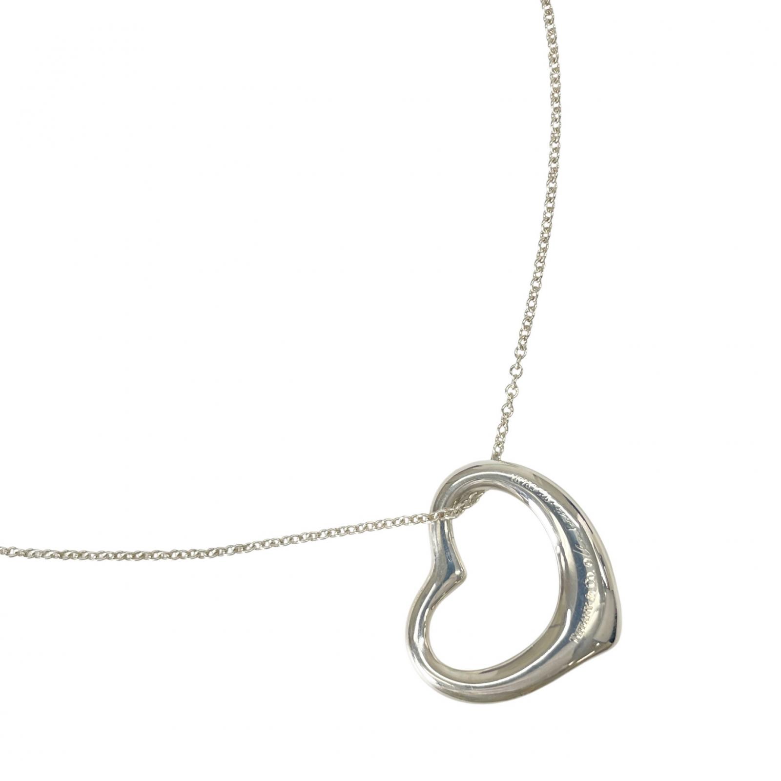 ティファニー TIFFANY&Co. オープンハート ミディアム ネックレス エルサ・ペレッティ シルバー925 約10.4g Open Heart Medium レディース【中古】A-ランク