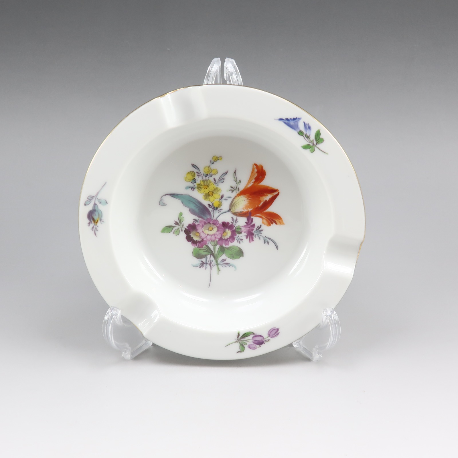 マイセン Meissen 三つ花 灰皿 置物 オブジェ 53545/160110 ポーセリン【中古】A+ランク