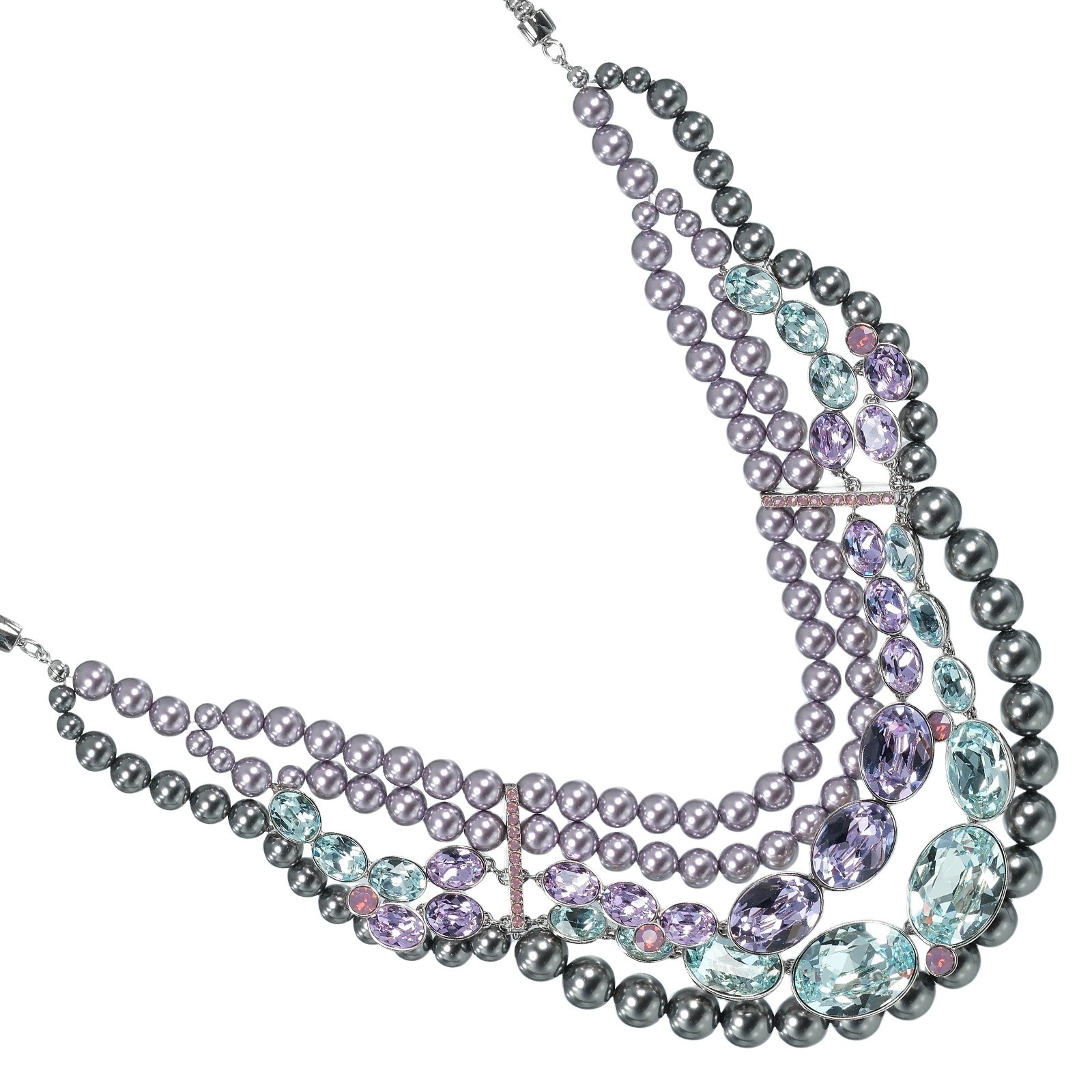 スワロフスキー ネックレス クレイ ラージ シルバー クリスタル フェイクパール 約90.8g SWAROVSKI【中古】A-ランク