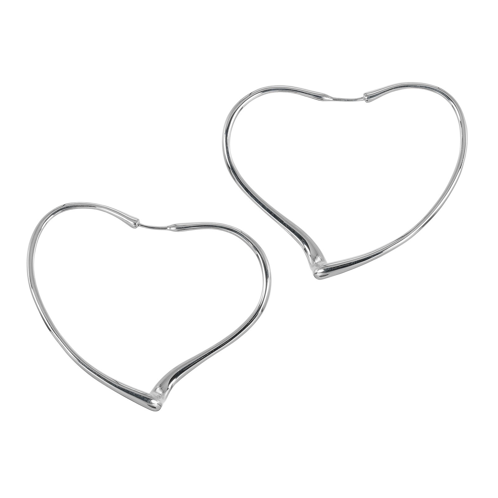 ティファニー TIFFANY&Co. オープン ハート フープ ピアス ミディアム シルバー925 Open heart hoop レディース【中古】Aランク