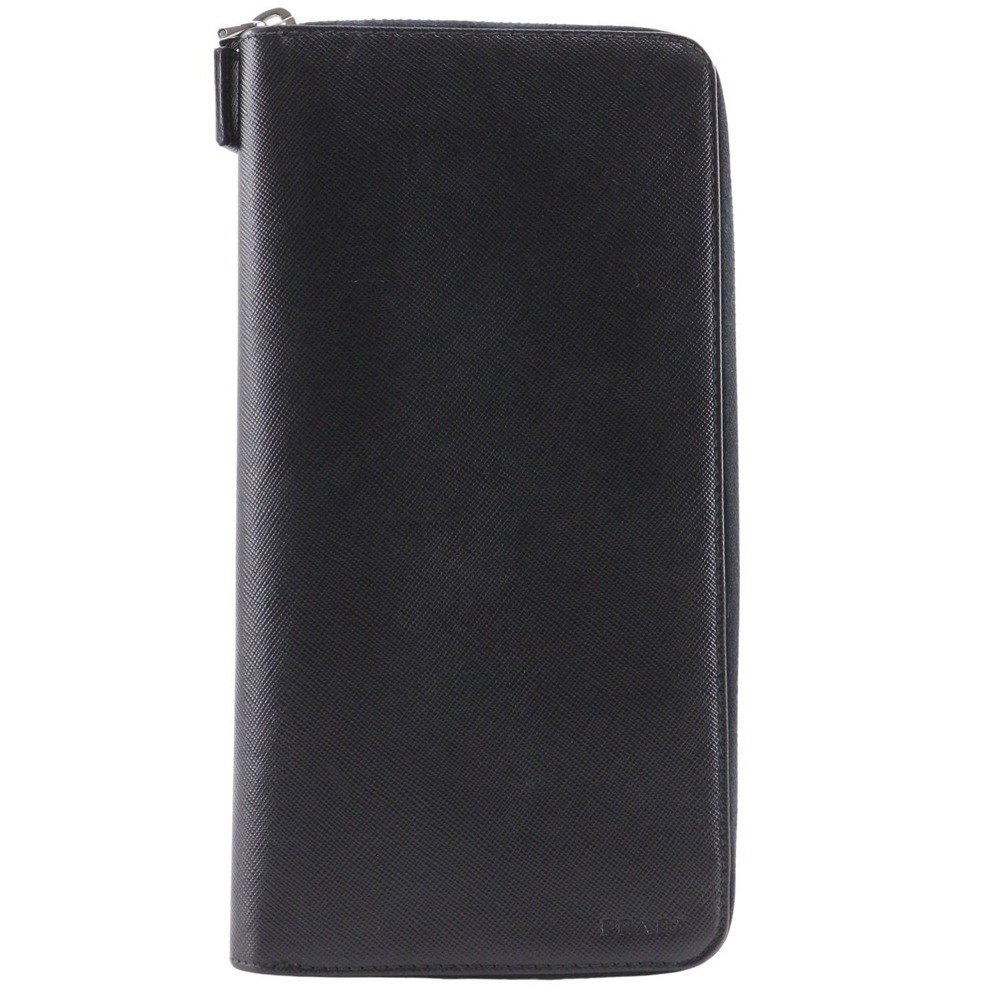 プラダ PRADA オーガナイザー 長財布 2ML220 サフィアーノ 黒 ファスナー organizer メンズ【中古】｜質にしきの【ブランド販売・買取】