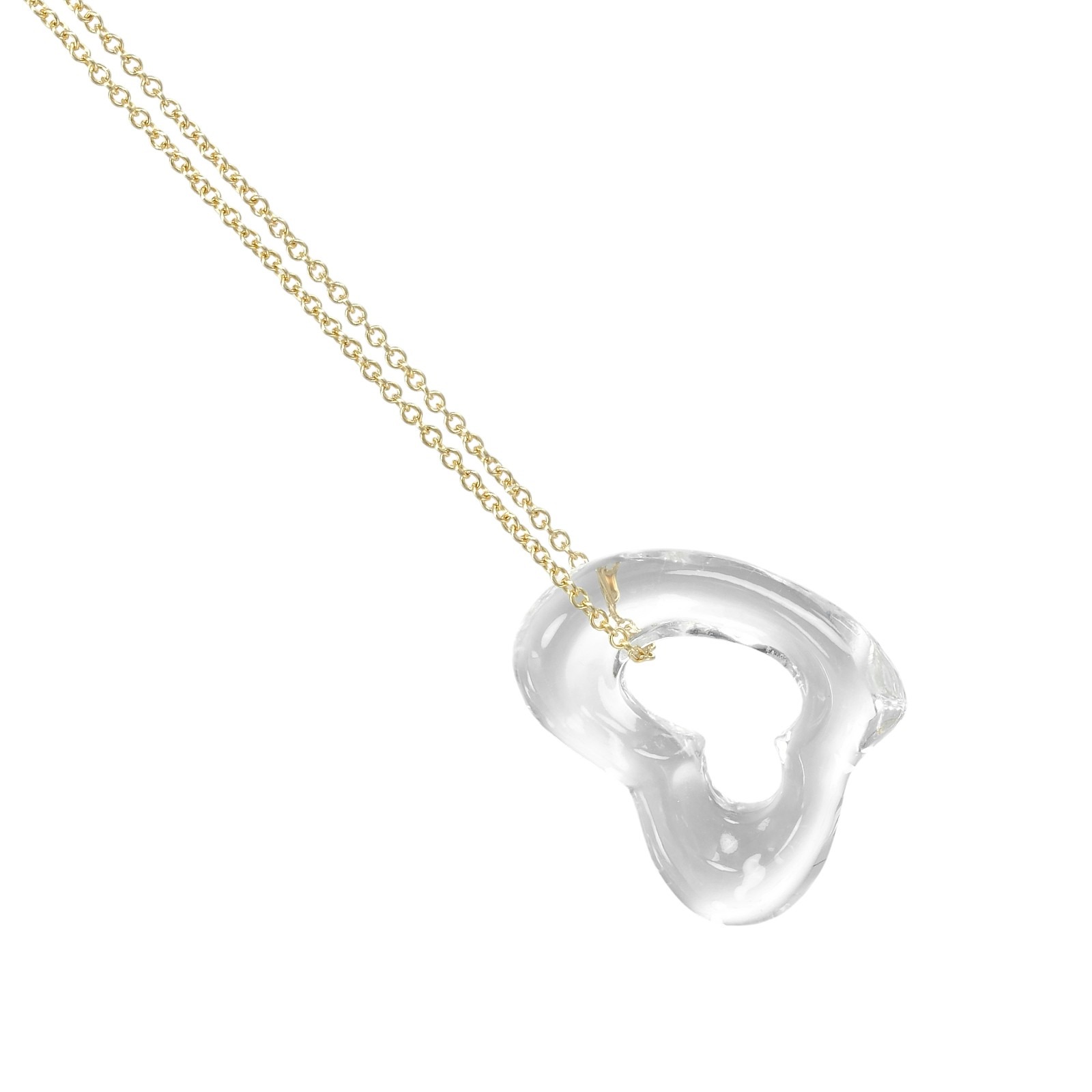 ティファニー ネックレス オープンハート K18YG イエローゴールド クリスタル 約4.28g TIFFANY&Co.【中古】Aランク｜質にしきの【ブランド販売・買取】 47,880円