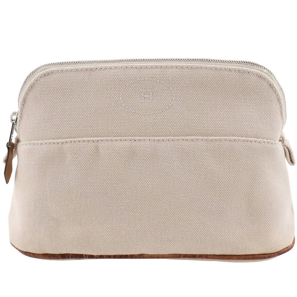 エルメス HERMES ボリードポーチ20 ポーチ キャンバス ベージュ ファスナー Bolide pouch 20 ユニセックス【中古】