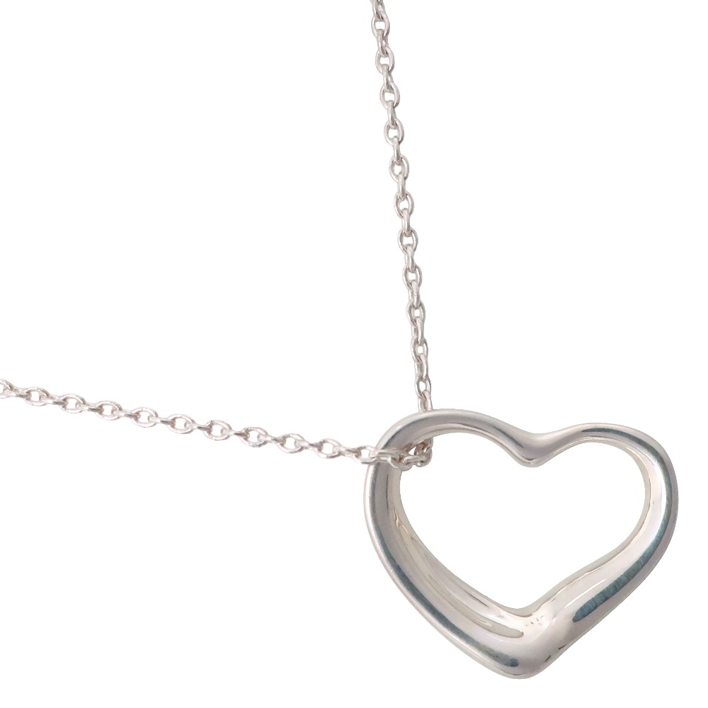 ティファニー TIFFANY&Co. オープンハート ネックレス エルサ・ペレッティ シルバー925 ハート 約1.7g Open heart レディース【中古】Aランク