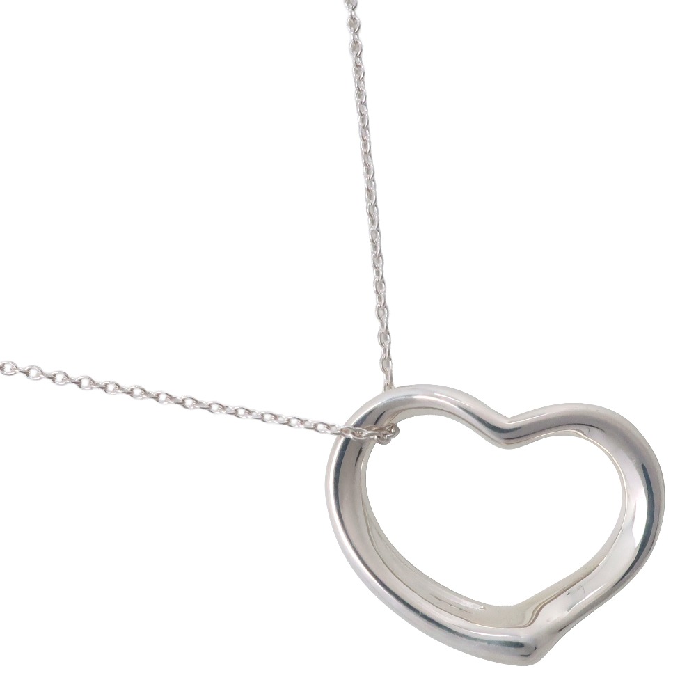 ティファニー TIFFANY&Co. オープンハート ネックレス エルサ・ペレッティ シルバー925 ハート 約3.8g Open heart レディース【中古】Aランク