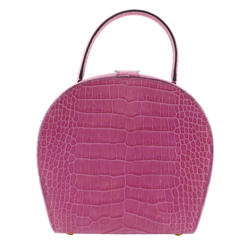 セリーヌ CELINE ハンドバッグ 型押しレザー ピンク 手提げ スナップボタン レディース【中古】