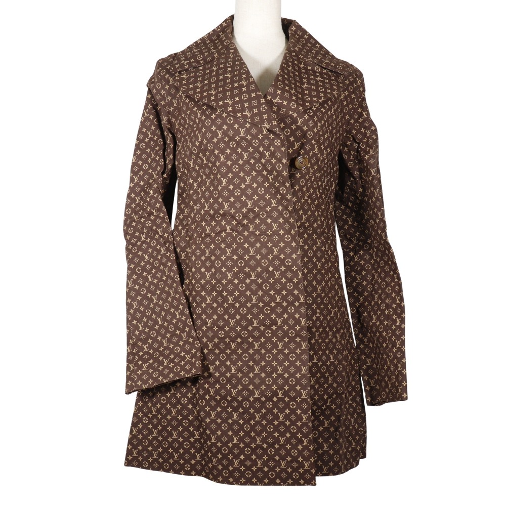ルイ・ヴィトン LOUIS VUITTON モノグラム トレンチコート コットン 茶 Monogram レディース【中古】