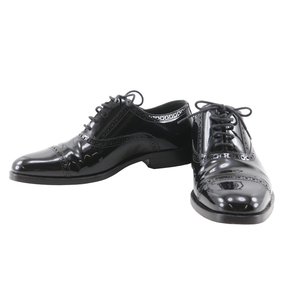 サンローラン SAINT LAURENT レースアップ ドレスシューズ ストレートチップ エナメル 黒 Lace up レディース【中古】