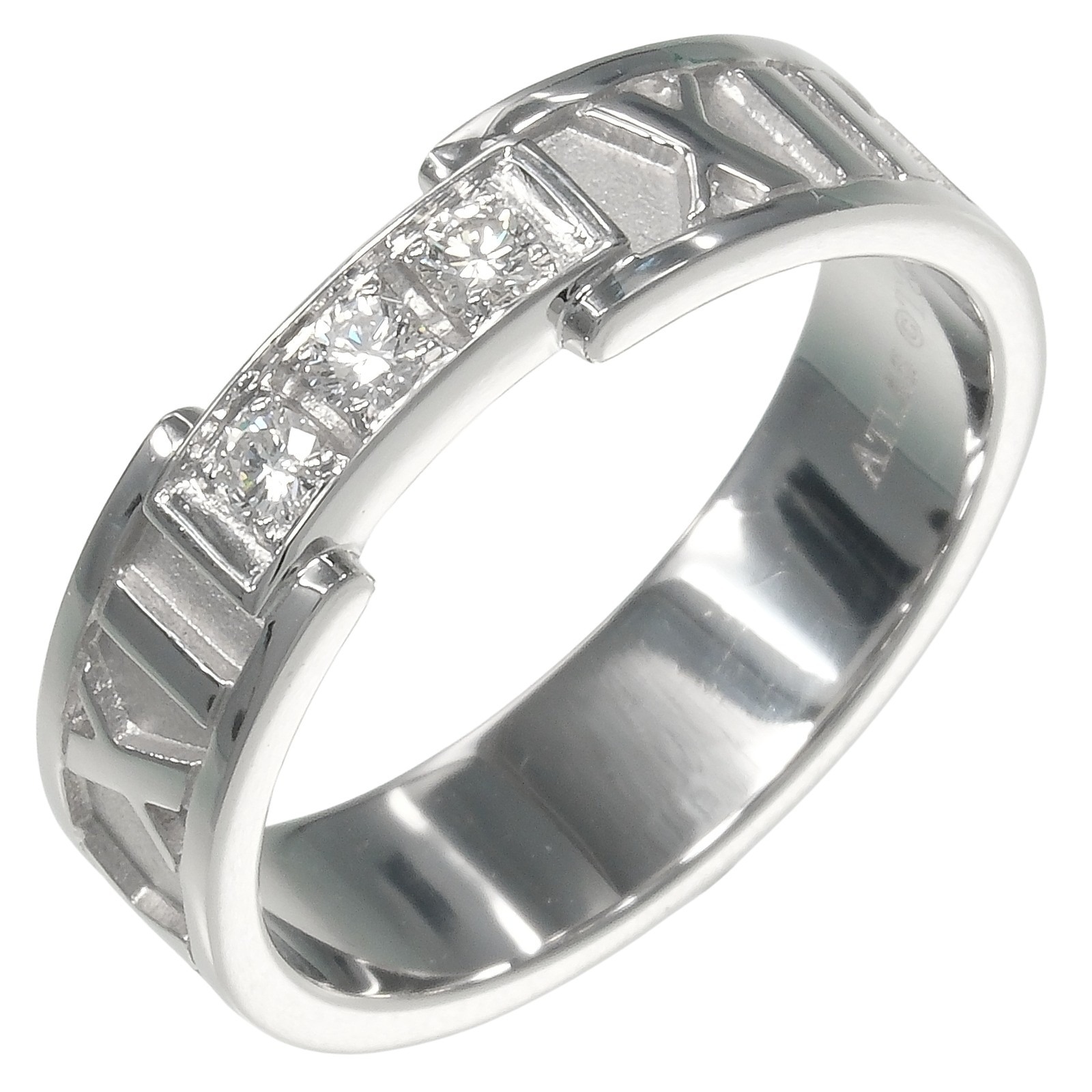 ティファニー リング アトラス 14号 指輪 K18WG ホワイトゴールド ダイヤモンド 約5.5g TIFFANY&Co.【中古】Aランク