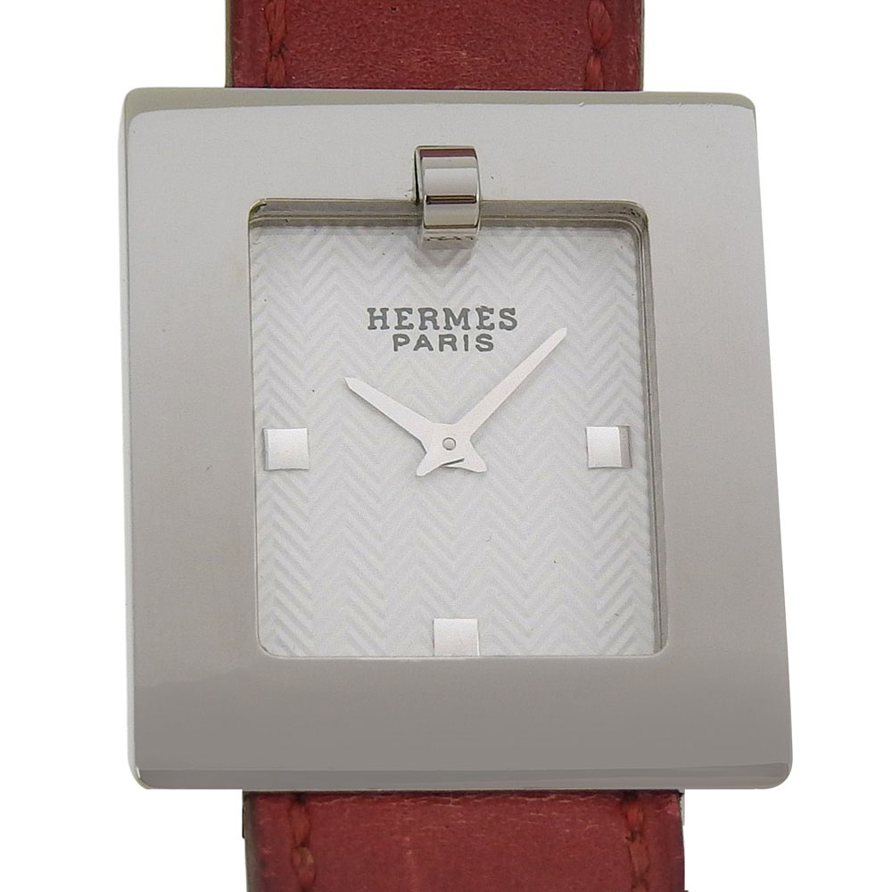 エルメス HERMES ベルトウォッチ 腕時計 BE1.210 ステンレススチール×レザー クオーツ アナログ表示 白文字盤 Belt watch レディース【中古】|質にしきの【ブランド販売・買取】