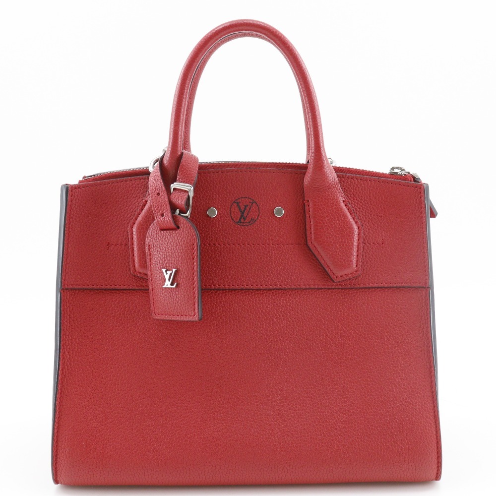 ルイ・ヴィトン LOUIS VUITTON シティスティーマーPM ハンドバッグ 2WAYショルダー M53030 カーフ ルージュ 2017年 赤 DU0127 斜め掛け 手提げ 2way A5 オープン City Steamer PM レディース【中古】