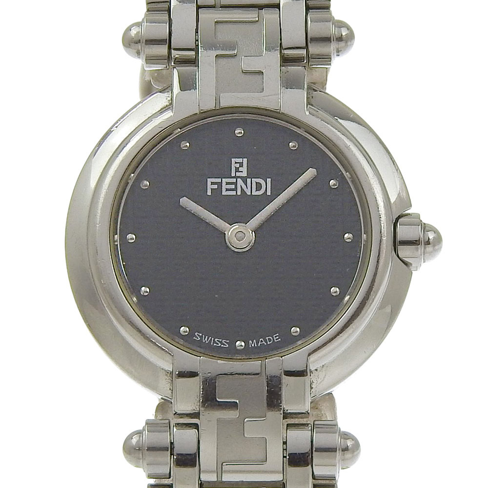 フェンディ FENDI オロロジ 腕時計 750L ステンレススチール クオーツ アナログ表示 黒文字盤 Olologi レディース【中古】