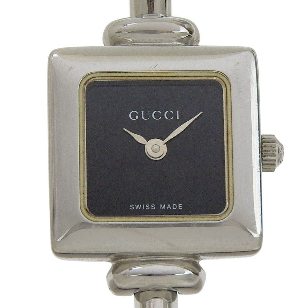 グッチ GUCCI 腕時計 1900L ステンレススチール クオーツ アナログ表示 黒文字盤 レディース【中古】