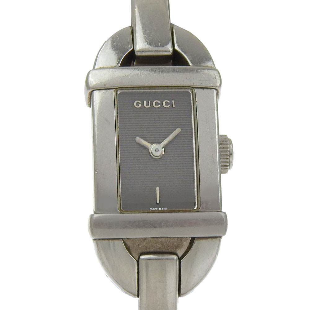 グッチ GUCCI 腕時計 6800L ステンレススチール クオーツ アナログ表示 黒文字盤 レディース【中古】｜質にしきの【ブランド販売・買取】