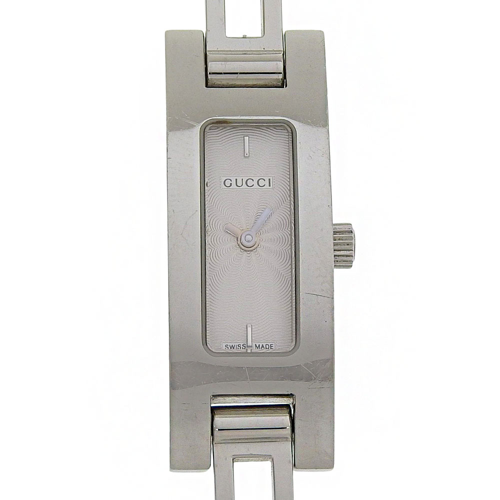 グッチ GUCCI 腕時計 3900L ステンレススチール クオーツ アナログ表示 シルバー文字盤 レディース【中古】