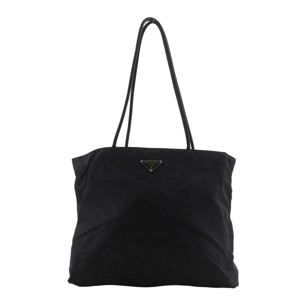 プラダ PRADA トートバッグ ナイロン 黒 肩掛け 手提げ A4 オープン レディース【中古】