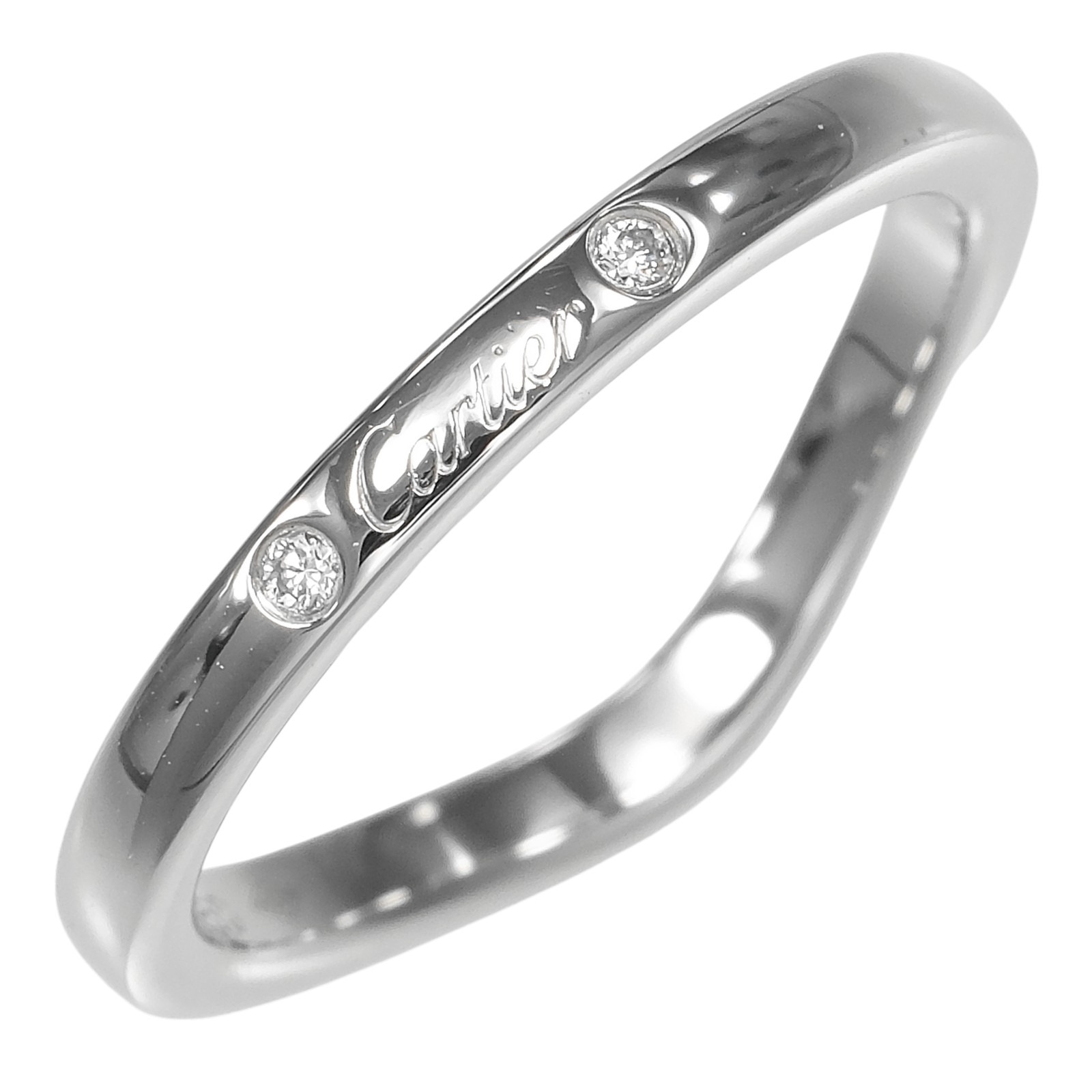 カルティエ リング バレリーナ カーブ 7号 指輪 Pt950プラチナ ダイヤモンド 約3g CARTIER【中古】Aランク
