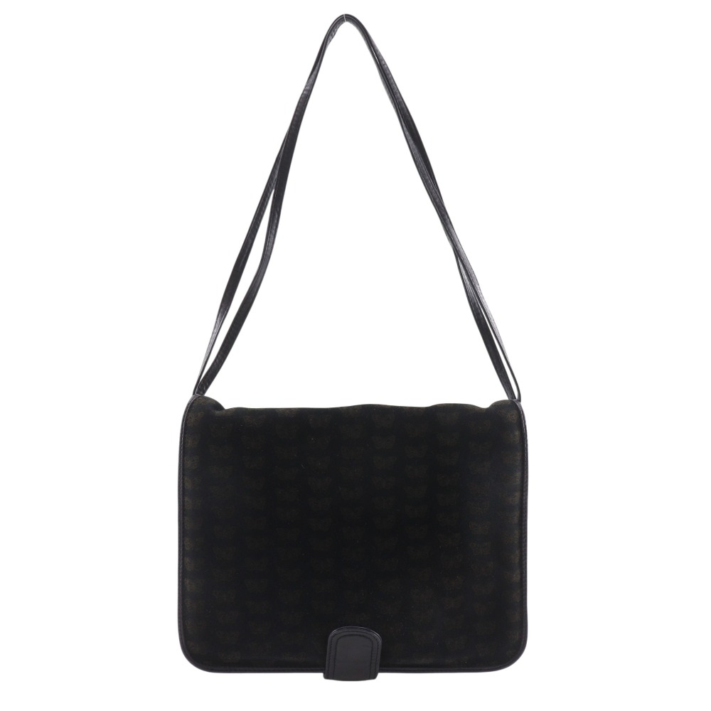 ボッテガヴェネタ BOTTEGAVENETA 2WAYショルダー トートバッグ バタフライ柄 スウェード 黒 バタフライ 斜め掛け 肩掛け 手提げ 2way A5 スナップボタン 2WAYShoulder レディース【中古】｜質にしきの【ブランド販売・買取】