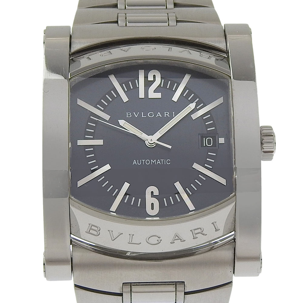 ブルガリ BVLGARI アショーマ 腕時計 AA48S ステンレススチール シルバー 自動巻き アナログ表示 黒文字盤 Assioma メンズ【中古】|質にしきの【ブランド販売・買取】