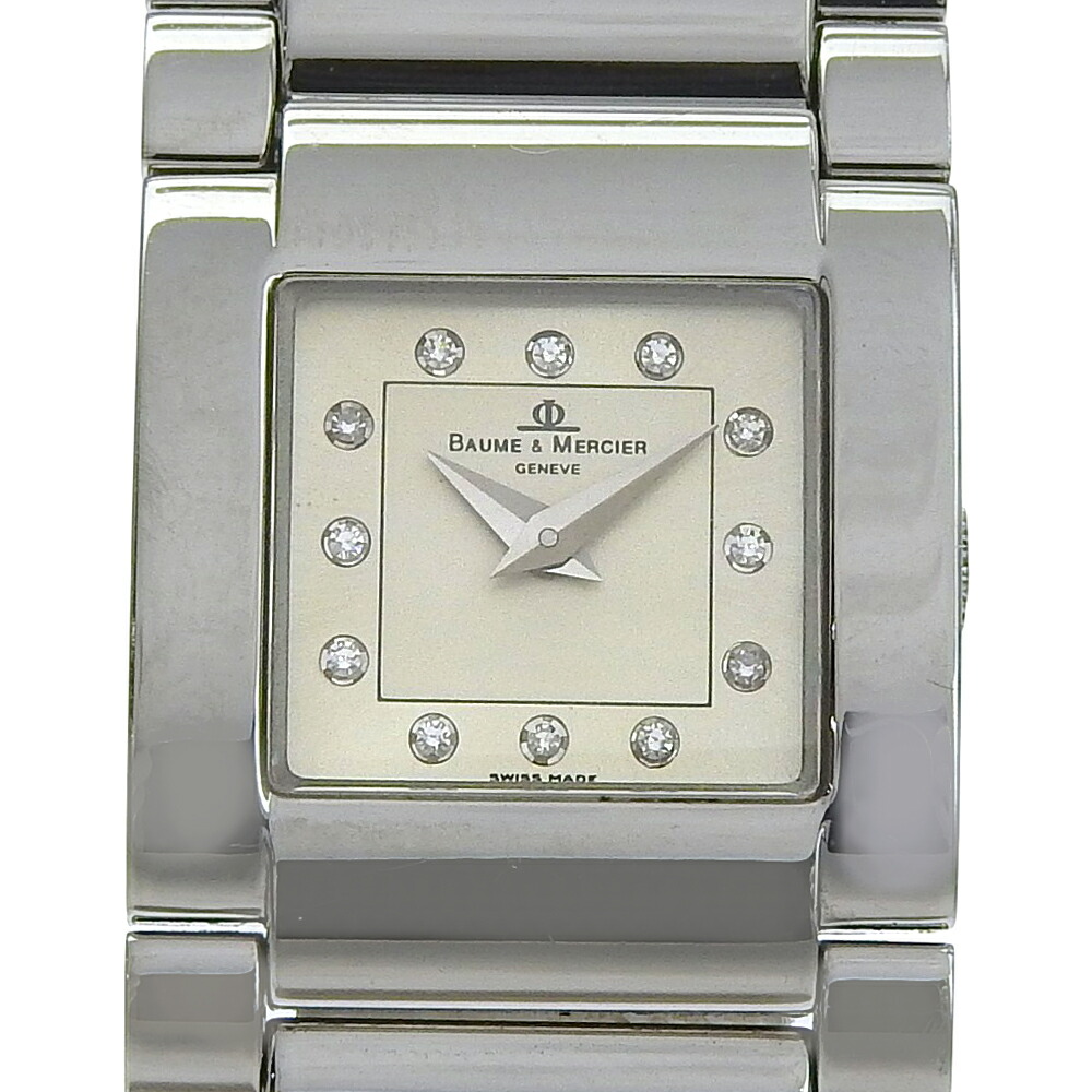 ボーム＆メルシェ Baume & Mercier キャットウォーク 腕時計 12Pダイヤ MV045219 ステンレススチール クオーツ アナログ表示 アイボリー文字盤 catwalk レディース【中古】