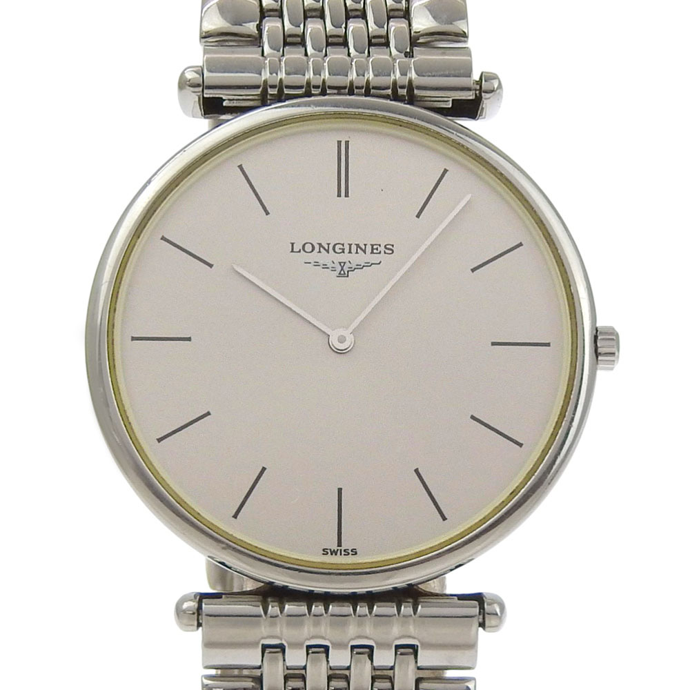 ロンジン LONGINES グランドクラシック 腕時計 L4.635.4 ステンレススチール クオーツ アナログ表示 シルバー文字盤 Grand classic メンズ【中古】