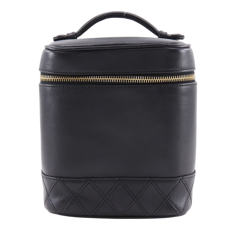 シャネル CHANEL バニティ バニティ ビコローレ ヴィンテージ A01619 カーフ 黒 ファスナー Vanity レディース【中古】