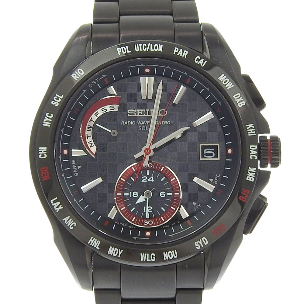 セイコー SEIKO ブライツ 腕時計 ダルビッシュ有モデル 8B54-0AA0 ステンレススチール 黒 ソーラー電波時計 多針アナログ表示 黒文字盤 Brights メンズ【中古】Aランク