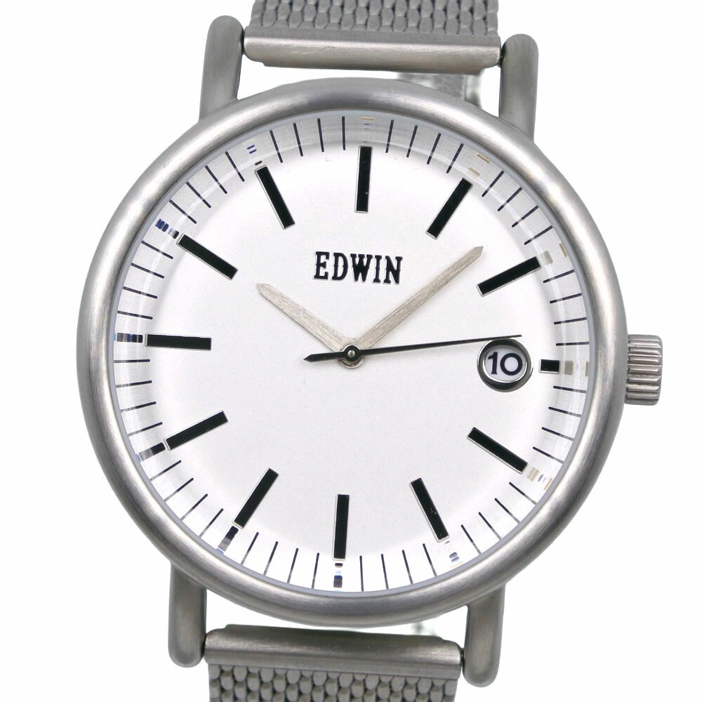 エドウィン EDWIN 腕時計 EW1G001M0054 ステンレススチール シルバー クオーツ アナログ表示 シルバー文字盤 メンズ【中古】SAランク