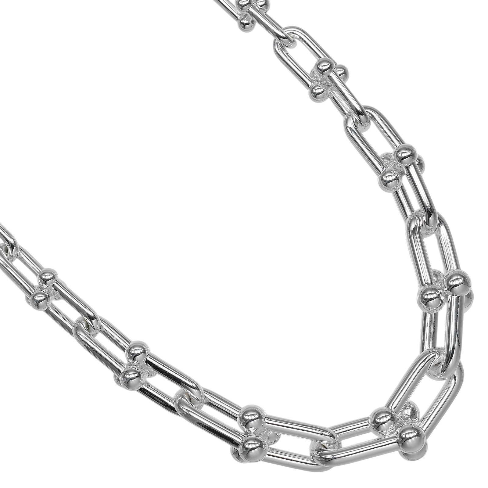 ティファニー ハードウェア グラジュエイテッドリンク ネックレス シルバー925 約106.7g TIFFANY&Co.【中古】Aランク