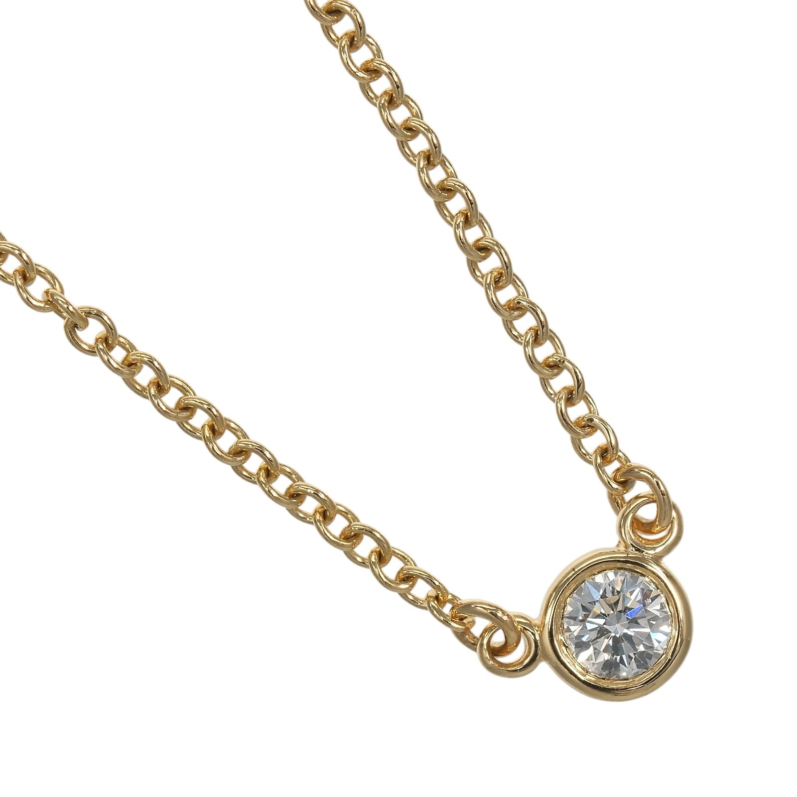 ティファニー ネックレス バイザヤード K18YG イエローゴールド ダイヤモンド 約1.84g TIFFANY&Co.【中古】Aランク