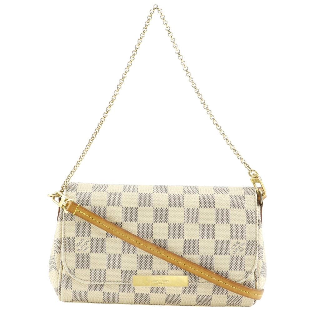 ルイ・ヴィトン LOUIS VUITTON フェイボリットPM ショルダーバッグ N41277 ダミエアズールキャンバス 2015年 白 FL4175 斜め掛け 肩掛け 2way マグネットタイプ Favorit PM レディース【中古】