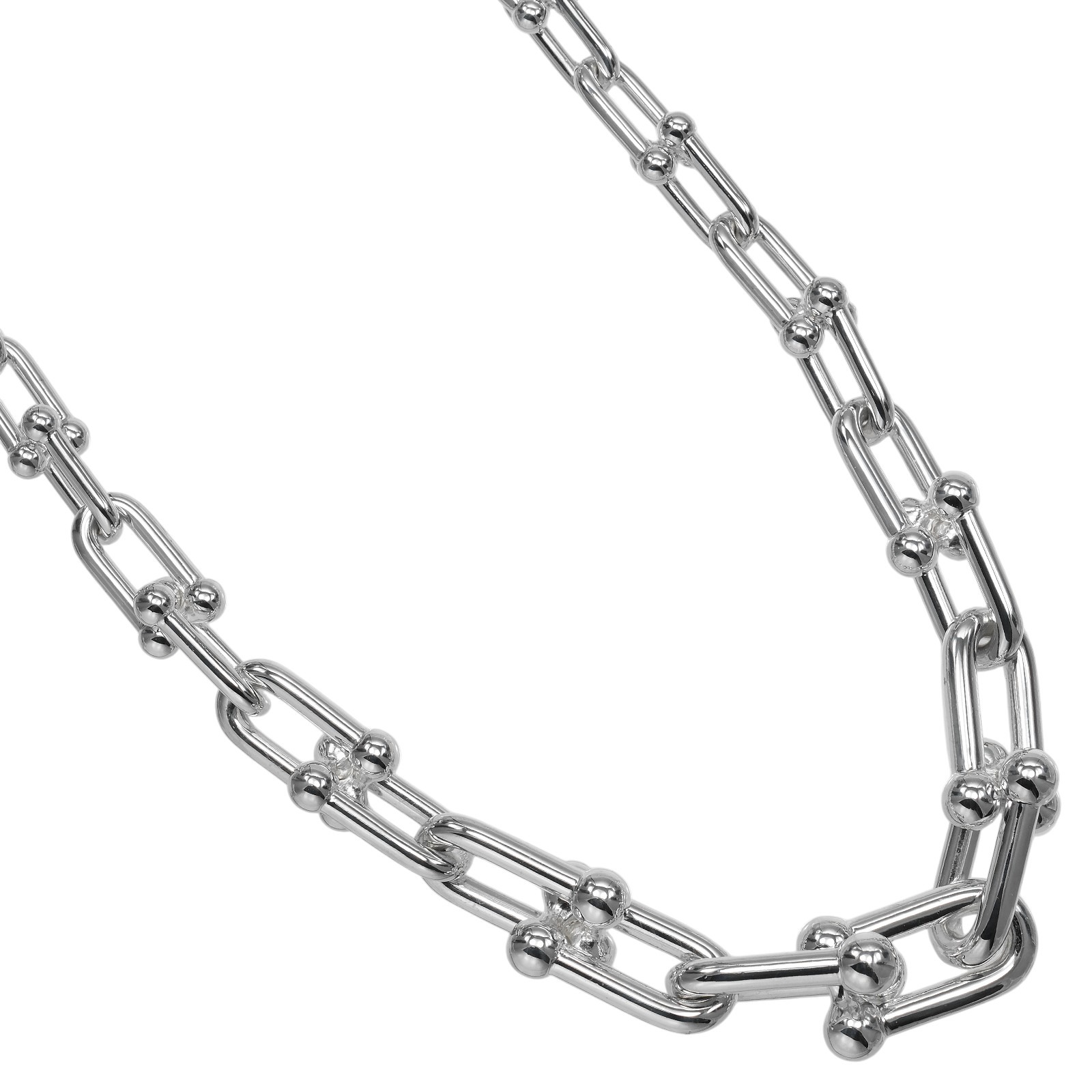 ティファニー ハードウェア グラジュエイテッドリンク ネックレス シルバー925 約106.9g TIFFANY&Co.【中古】Aランク