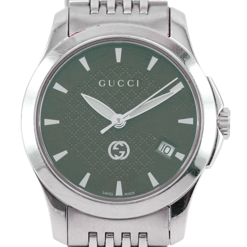グッチ GUCCI 腕時計 126.5 ステンレススチール クオーツ アナログ表示 グリーン文字盤 レディース【中古】|質にしきの【ブランド販売・買取】