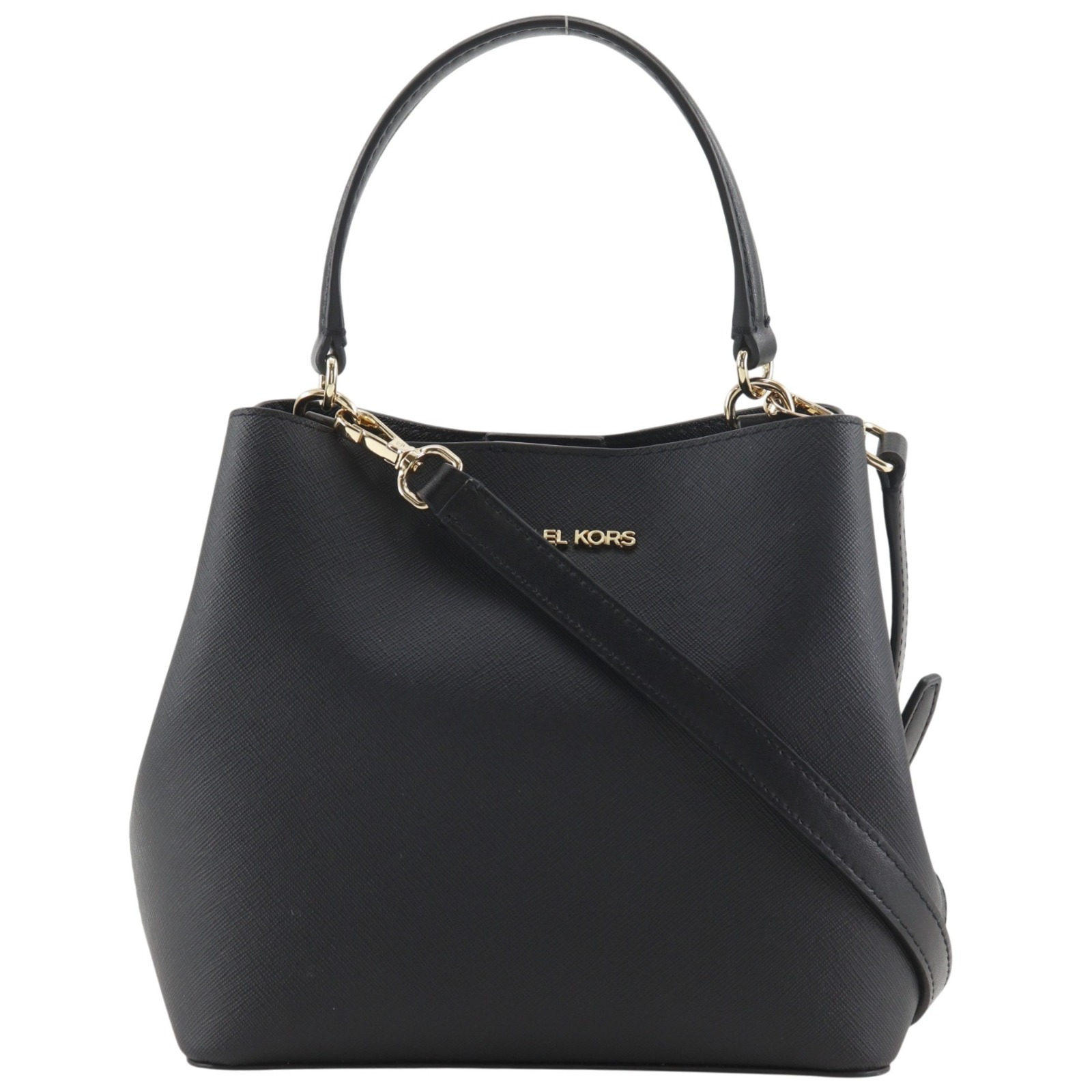 マイケルコース Michael Kors バケットクロスボディ ハンドバッグ 35S4G3FM5T1 PVC 黒 斜め掛け 肩掛け 手提げ 2way マグネットタイプ Bucket Crossbody レディース【中古】A+ランク｜質にしきの【ブランド販売・買取】