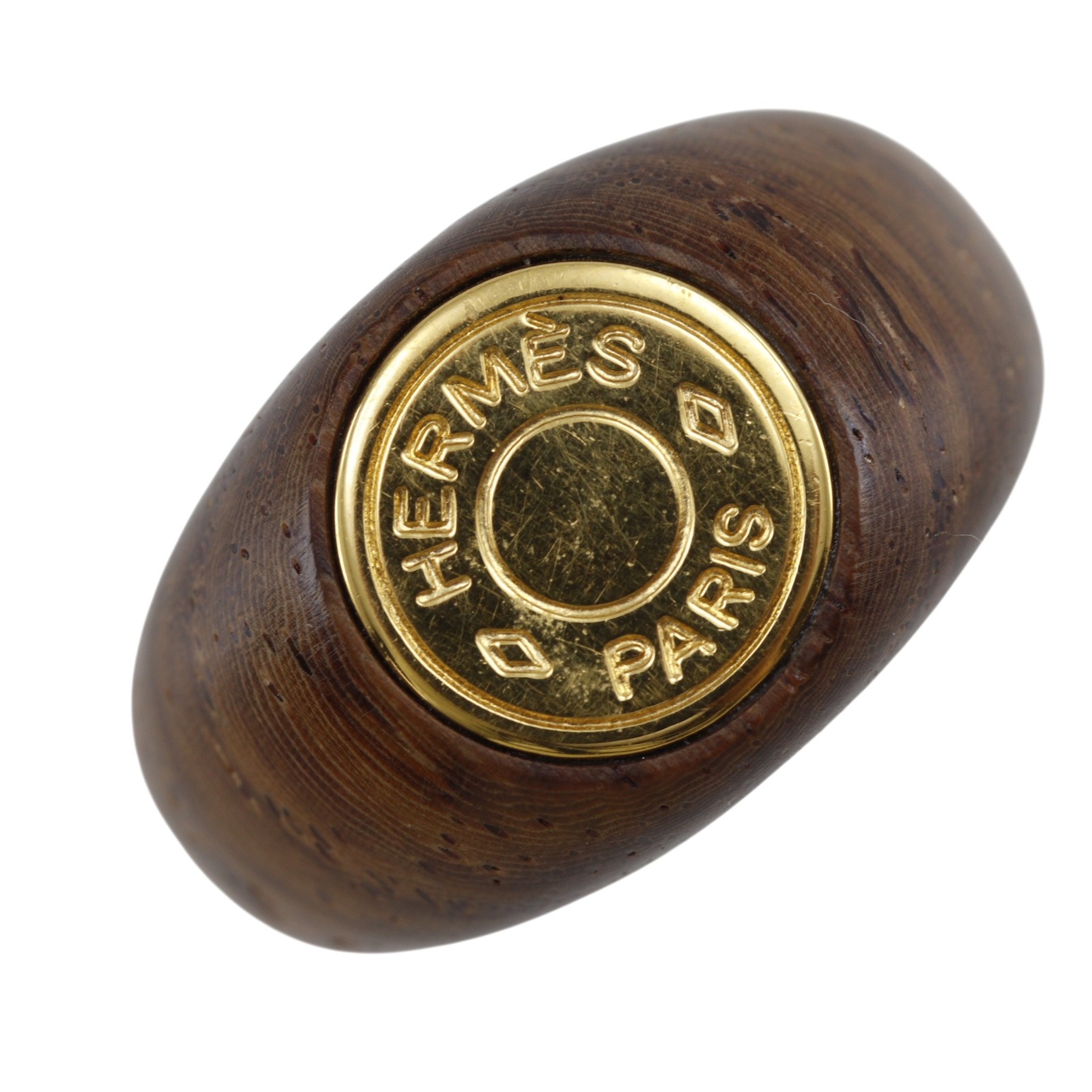エルメス HERMES セリエ 13号 リング・指輪 ウッド×金メッキ 茶 約5.4g Serie レディース【中古】|質にしきの【ブランド販売・買取】