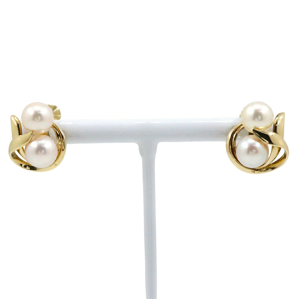 ミキモト MIKIMOTO 真珠 イヤリング K14イエローゴールド×パール 約7.3g Pearl レディース【中古】A-ランク|質にしきの【ブランド販売・買取】