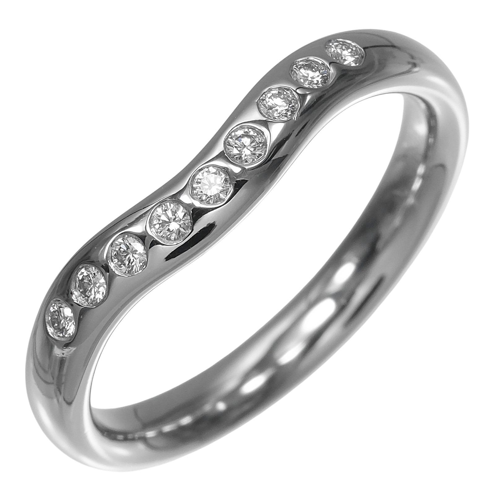 ティファニー カーブドバンド 12.5号 リング 指輪 Pt950プラチナ ダイヤモンド 約5.73g TIFFANY&Co.【中古】Aランク|質にしきの【ブランド販売・買取】