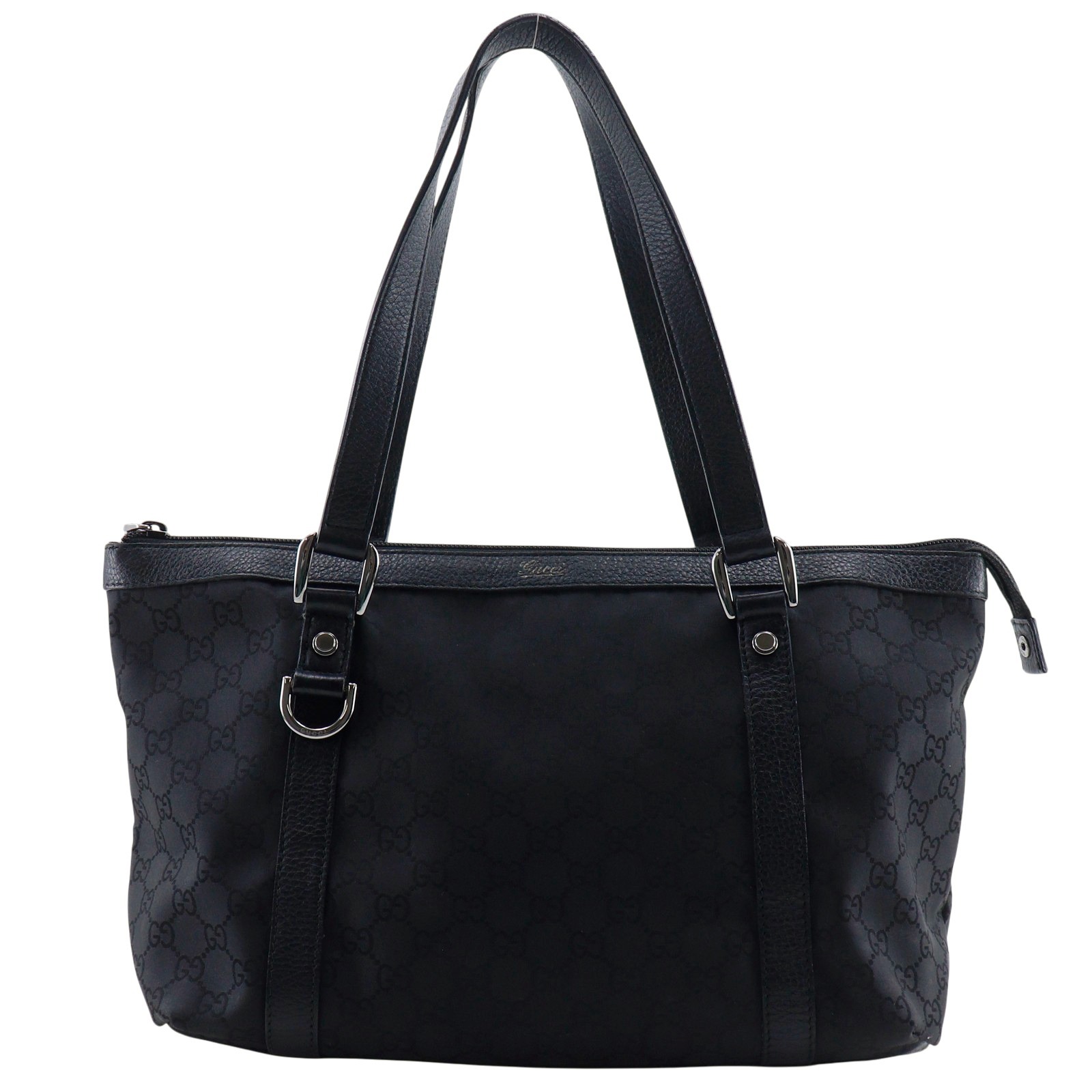 グッチ GUCCI GG トートバッグ 268640 ナイロンキャンバス 黒 肩掛け 手提げ A5 ファスナー GG レディース【中古】｜質にしきの【ブランド販売・買取】