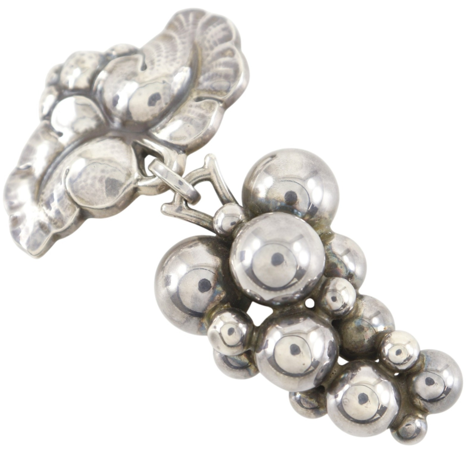 ジョージジェンセン Georg Jensen グレープモチーフ ブローチ #217B シルバー925 約25.5g Grape motif レディース【中古】A-ランク｜質にしきの【ブランド販売・買取】 21,754円