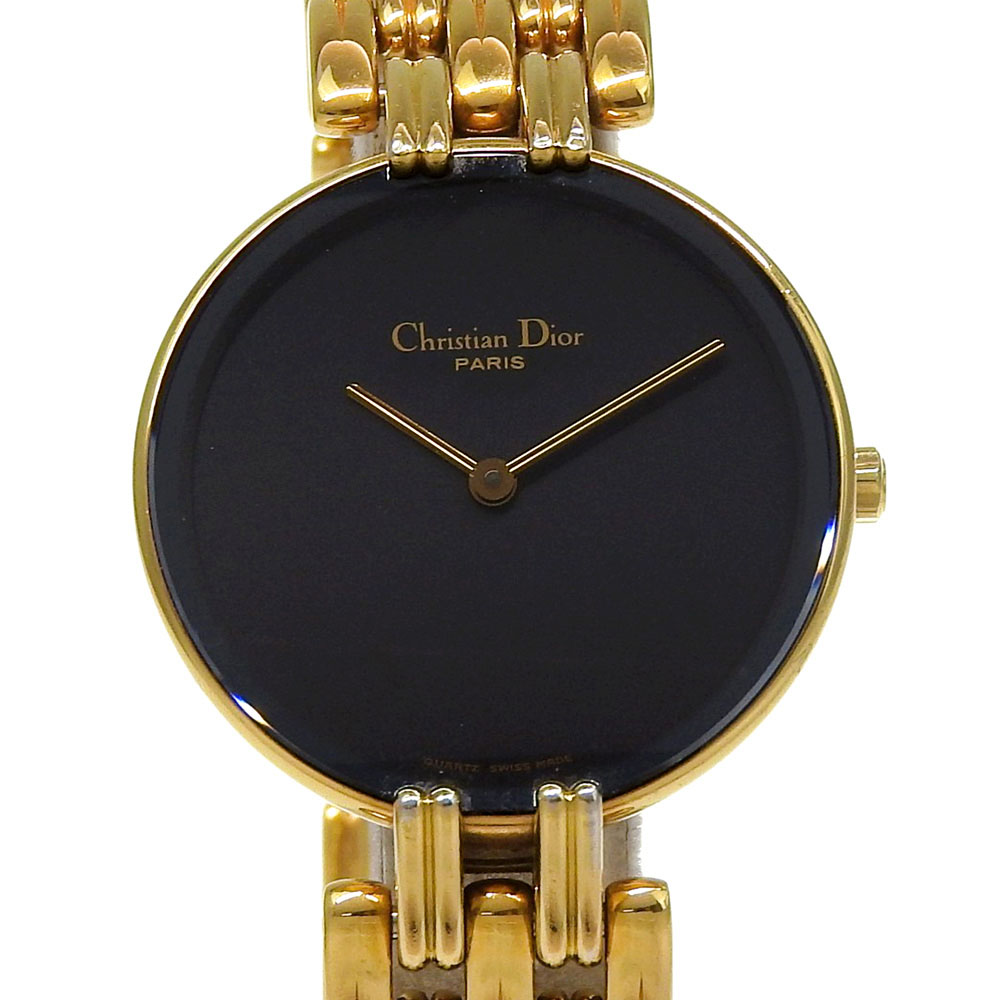 クリスチャンディオール Dior バキラ 腕時計 46.154-3 金メッキ クオーツ アナログ表示 黒文字盤 Bakira レディース【中古】A-ランク|質にしきの【ブランド販売・買取】
