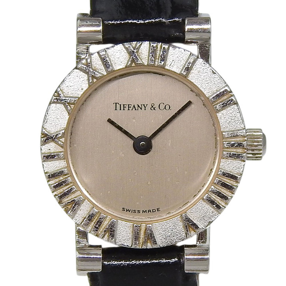 ティファニー TIFFANY&Co. アトラス 腕時計 D286753 ステンレススチール&times;レザー クオーツ アナログ表示 シルバー文字盤 Atlas レディース【中古】｜質にしきの【ブランド販売・買取】