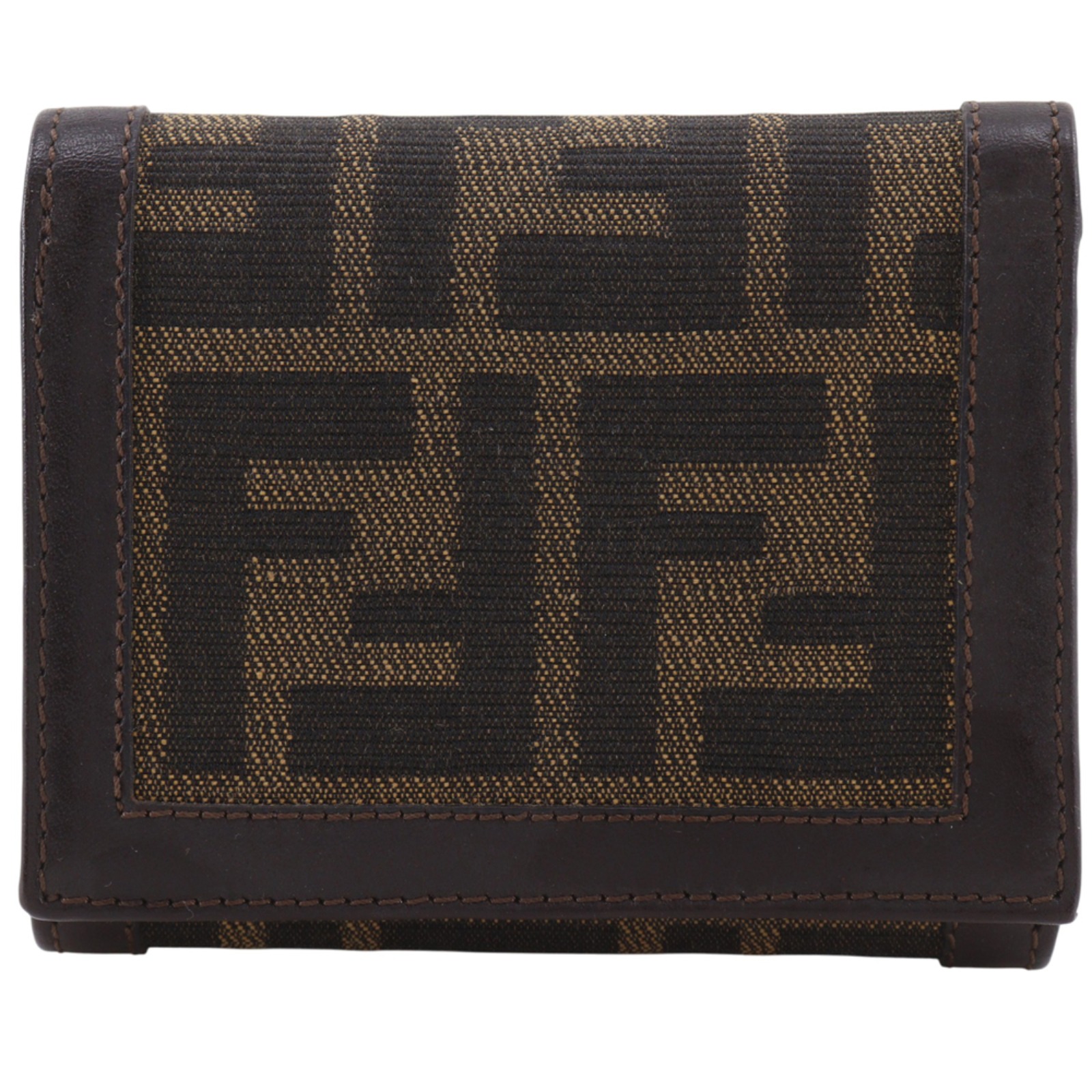 フェンディ FENDI ズッカ 三つ折り財布 ナイロンキャンバス 茶 スナップボタン Zucca レディース【中古】A-ランク|質にしきの【ブランド販売・買取】