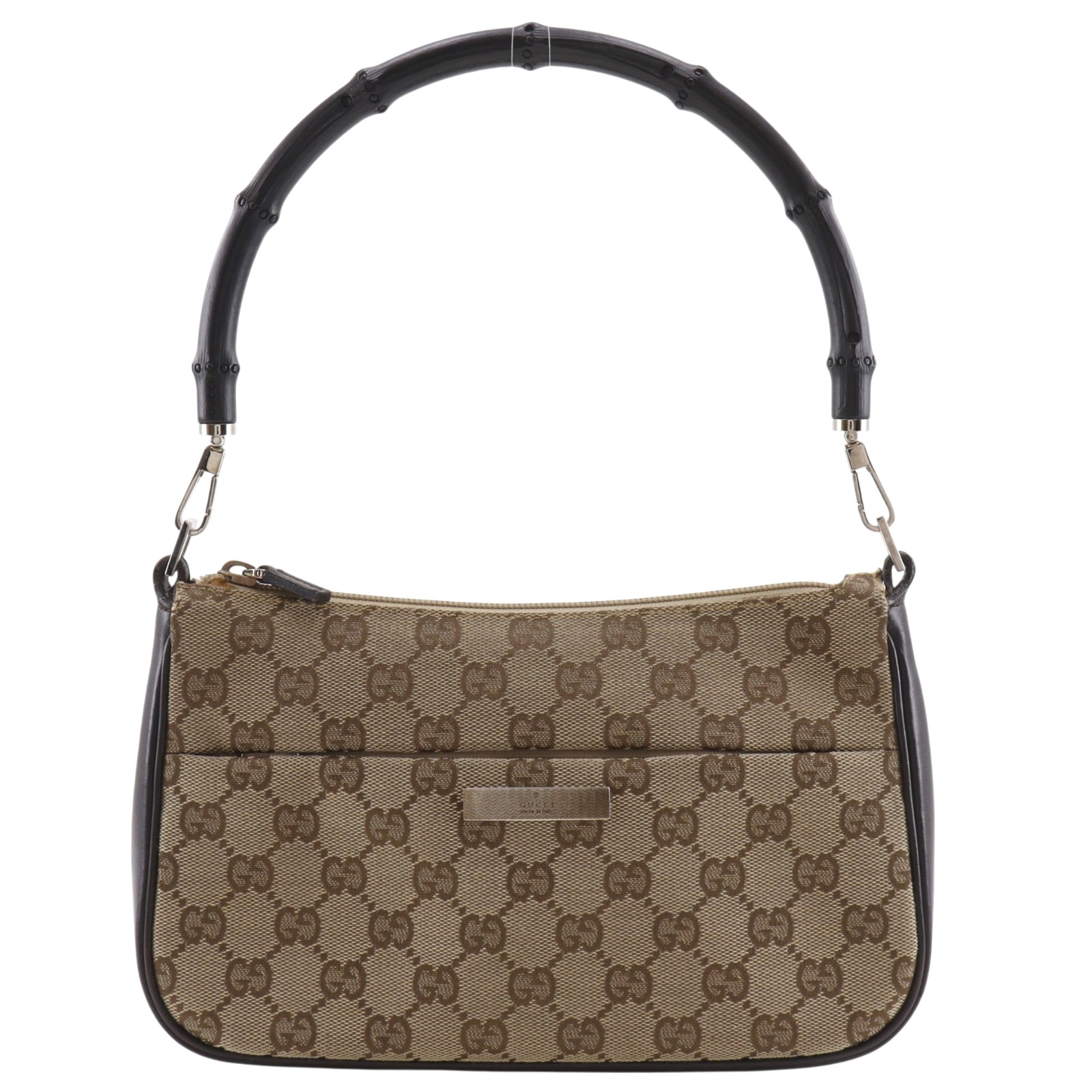 グッチ GUCCI バンブー ショルダーバッグ ハンドバッグ 001.387 GGキャンバス 茶 肩掛け ファスナー Bamboo レディース【中古】|質にしきの【ブランド販売・買取】