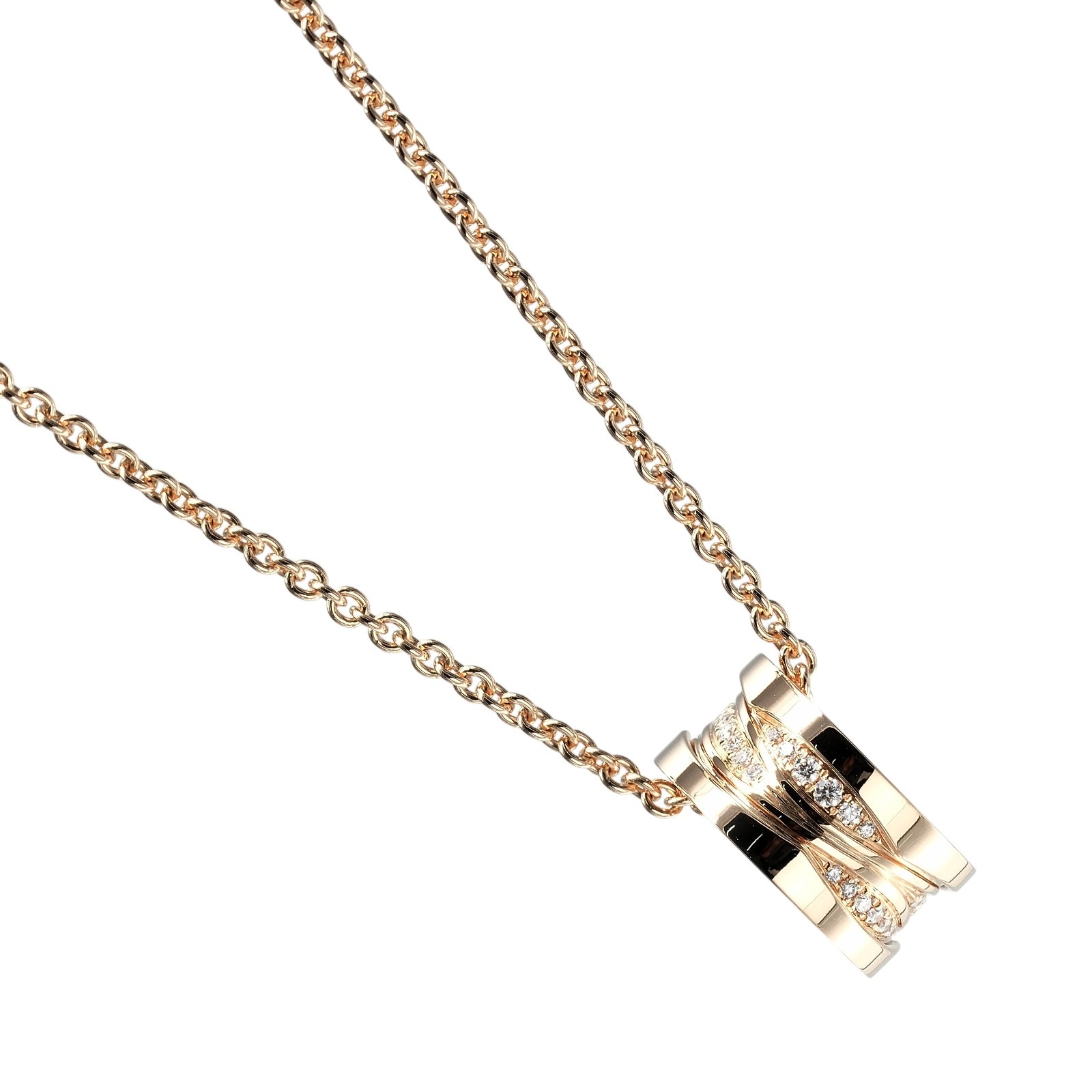 ブルガリ ビーゼロワン デザインレジェンド ネックレス K18PG ピンクゴールド ダイヤモンド 約12.6g BVLGARI【中古】Aランク｜質にしきの【ブランド販売・買取】