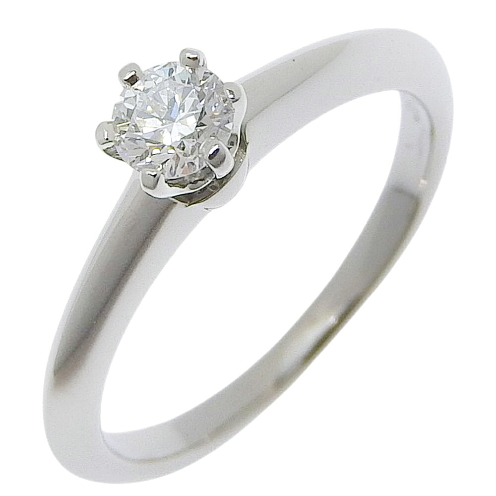 ティファニー TIFFANY&Co. ソリティア 6.5号 リング・指輪 Pt950プラチナ&times;ダイヤモンド 0.19 約3g Solitaire レディース【中古】Aランク｜質にしきの【ブランド販売・買取】
