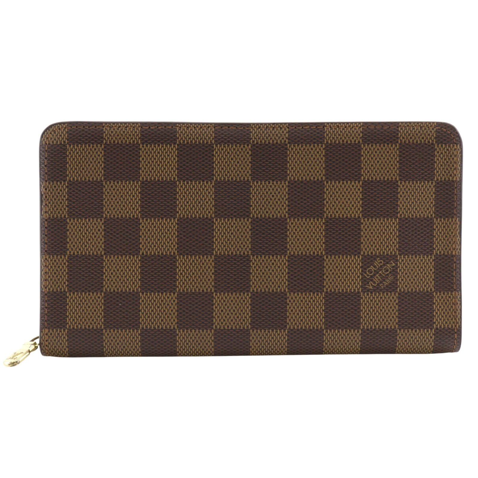 ルイ・ヴィトン LOUIS VUITTON ポルトモネ・ジップ 長財布 ラウンドファスナー N61728 ダミエキャンバス 2005年 茶 CA0065 ファスナー Portonet Zip ユニセックス【中古】｜質にしきの【ブランド販売・買取】