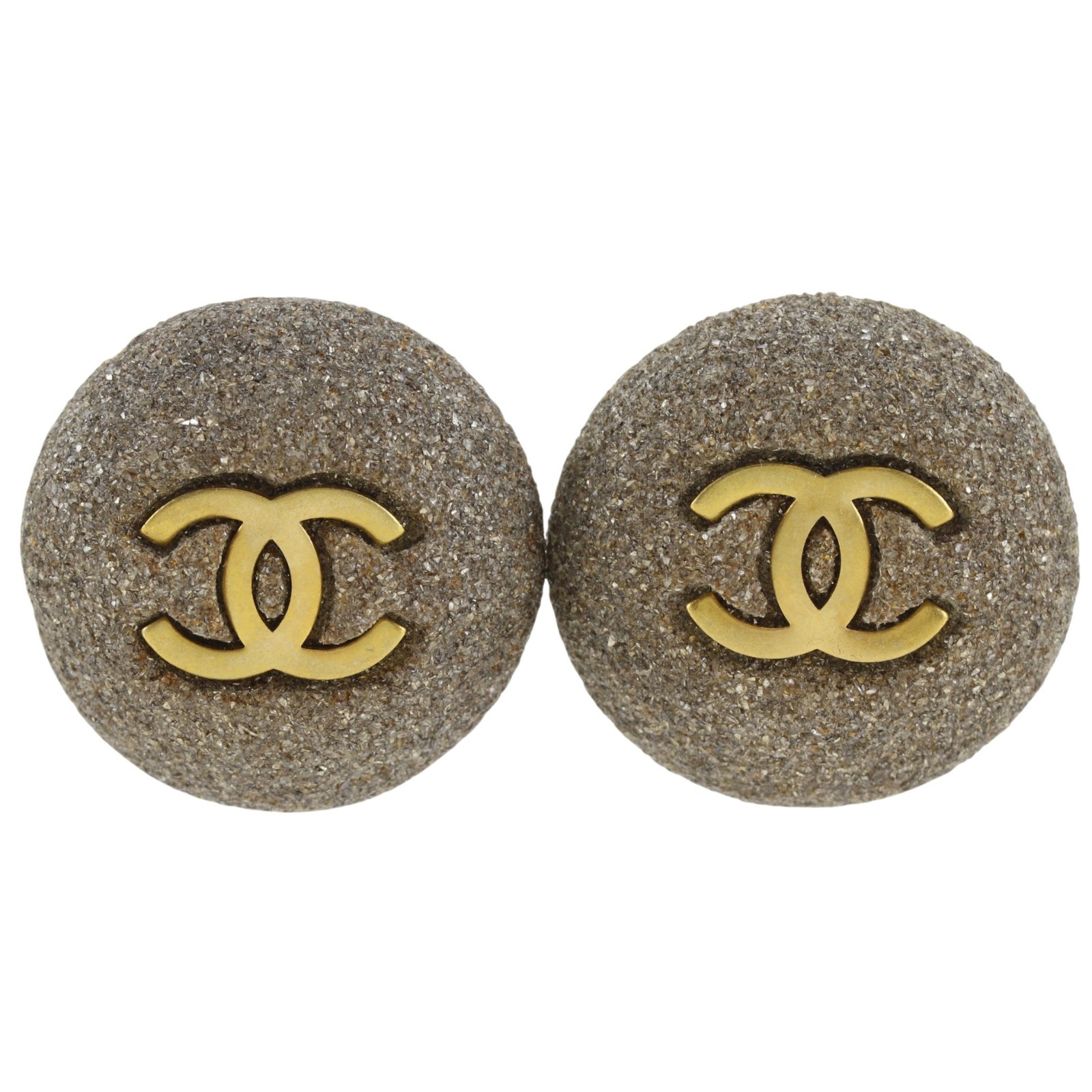 シャネル CHANEL ココマーク イヤリング ストーンモチーフ ヴィンテージ 金メッキ 1994年 グレー 94A 約26.8g COCO Mark レディース【中古】｜質にしきの【ブランド販売・買取】