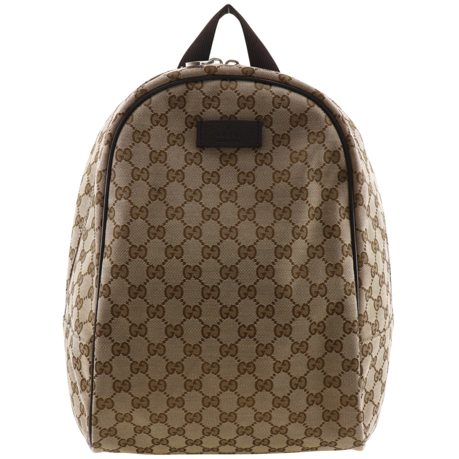 グッチ GUCCI バックパック リュック・デイパック 449906 GGキャンバス 茶 肩掛け 手提げ 2way A4 ダブルファスナー Backpack ユニセックス【中古】｜質にしきの【ブランド販売・買取】