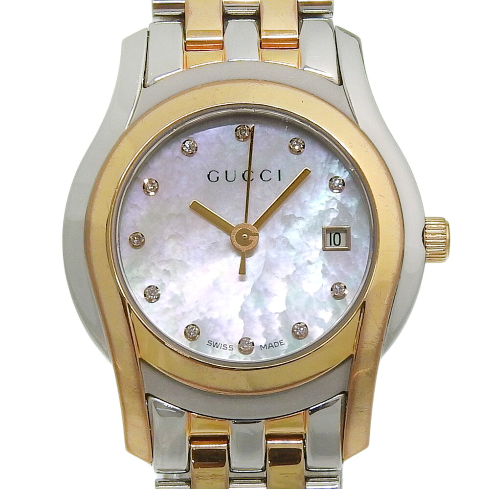 グッチ GUCCI Gクラス 腕時計 5500L/YA05525 ステンレススチール クオーツ アナログ表示 ホワイトシェル文字盤 G class レディース【中古】|質にしきの【ブランド販売・買取】