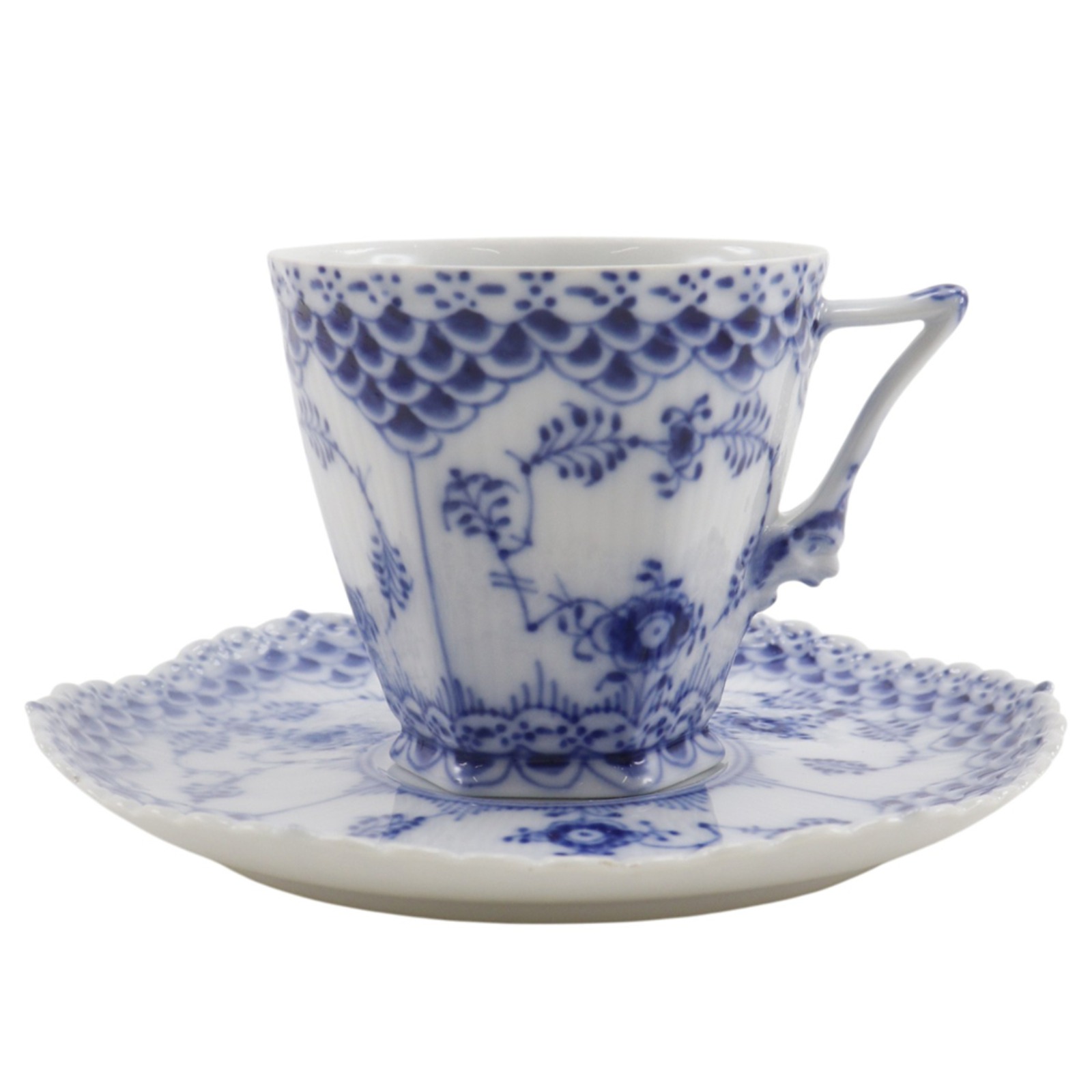 ロイヤルコペンハーゲン Royal Copenhagen ブルーフルーテッド フルレース 食器 1036 カップ＆ソーサー ポーセリン Blue fluted full race _【中古】A+ランク｜質にしきの【ブランド販売・買取】